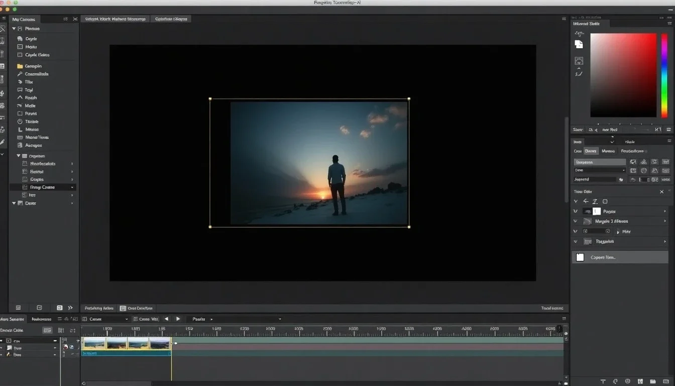 Photo-editing view (illustrative editor screenshot): Optimizing screen recordings: small files for tutorials and bug reports