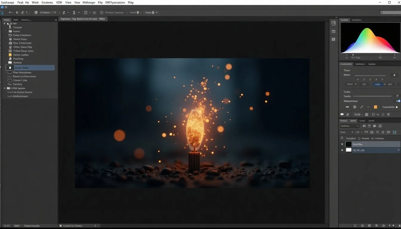 Photo-editing view (illustrative editor screenshot): Online generators vs. AI